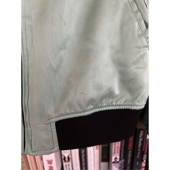 Opening Ceremony Cash Reversible Embroidered Silk Bomber Jacket Green / Gray XS - Picture 8 of 16